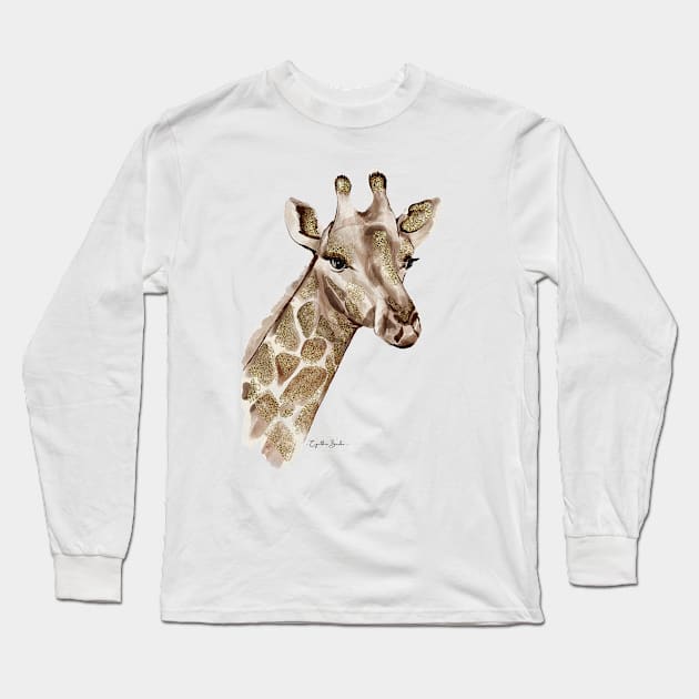 Giraffe - Jungle Gold Long Sleeve T-Shirt by CB Designs & Creations